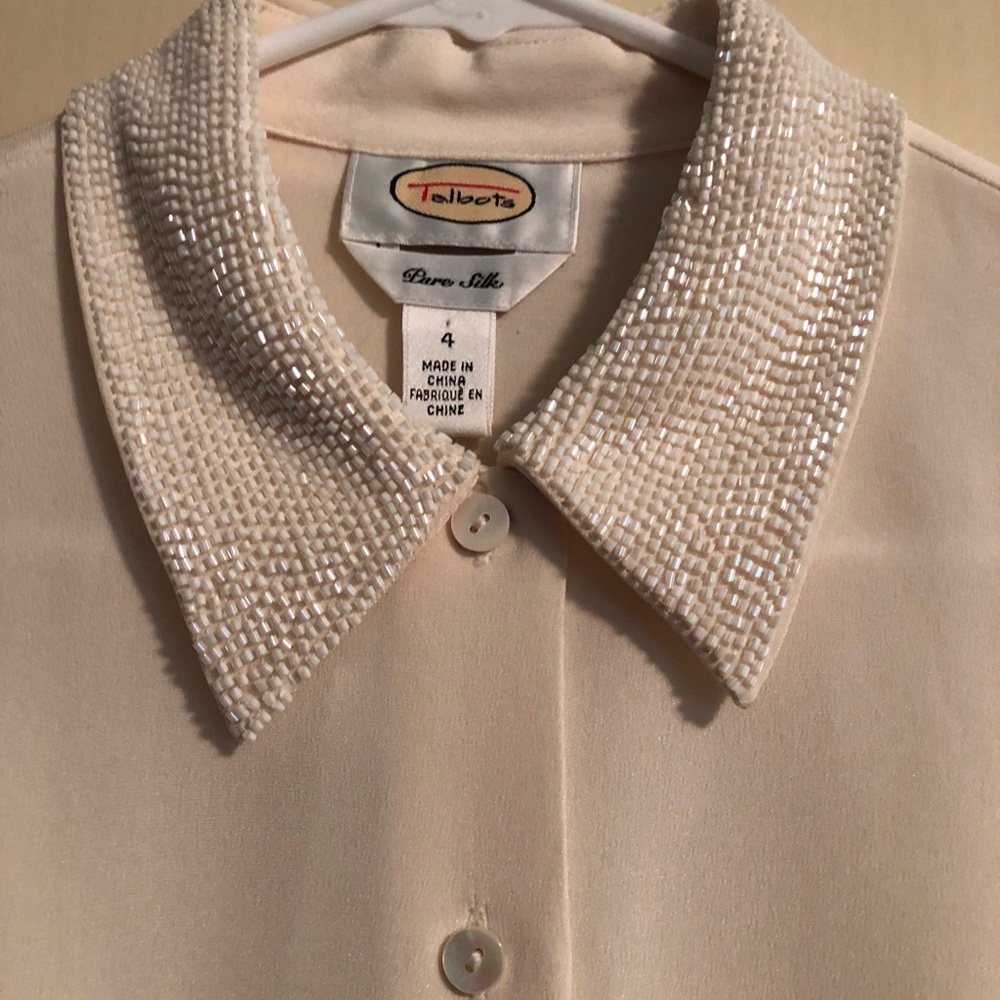 NWT Talbot’s Pure Silk Blouse Cream Color Sz. 4